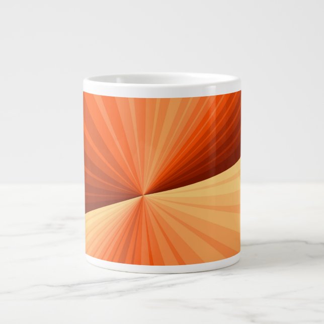 Grande Tasse Moderne Abstrait Graphique Fractal Orange Rouge Va (Devant)