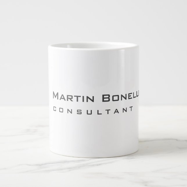 Grande Tasse Moderne Blanc Rouge Simple Consultant (Devant)
