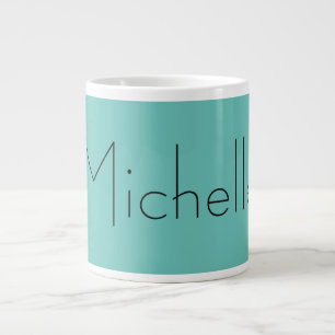 Grande Tasse Moderne tendance Élégant Bleu Simple Blanc