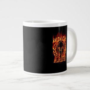 Grande Tasse Molon Labe Laurels guerrier spartiate en feu