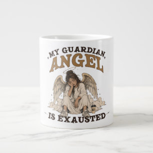 Grande Tasse Mon ange gardien est épuisé Graphique vintage