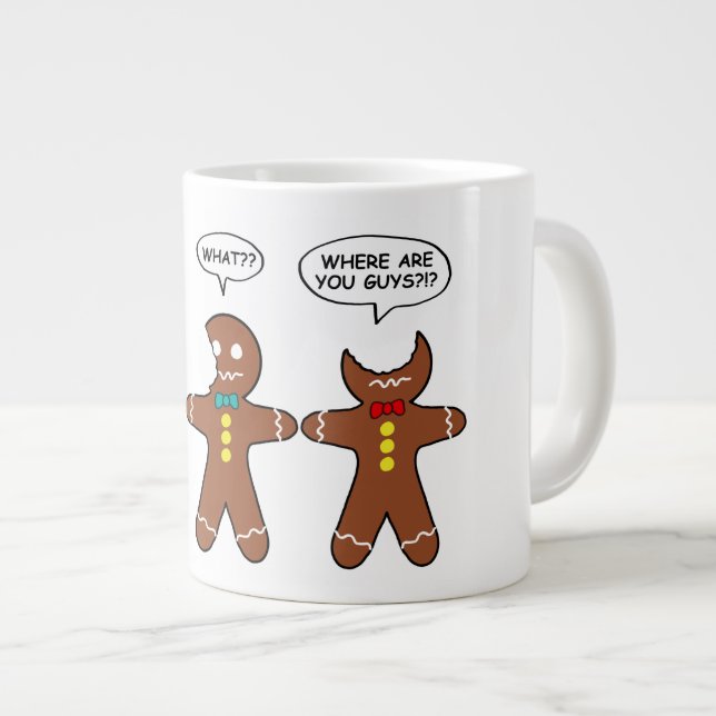Grande Tasse Mon pain d'épices ma jambe fait mal au Humour blan (Devant droit)