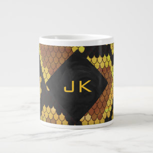 Grande Tasse Monogram Snake Brown et Gold Print