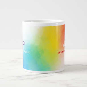 Grande Tasse Monogramme Couleurs arc-en-ciel Couleur Modèle Abs