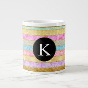 Grande Tasse Monogramme de l'aquarelle d'or
