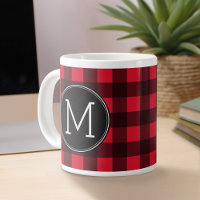 Monogramme de Motif de buffle rouge et noir rustiq
