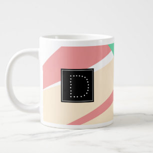 Grande Tasse Monogramme de Motif géométrique rayonné moderne
