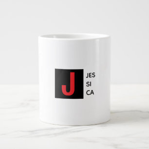 Grande Tasse Monogramme de nom professionnel élégant moderne