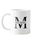 Monogramme et nom personnalisés noir et blanc