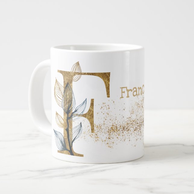 Grande Tasse Monogramme "F" Jumbo Soupe crème glacée (Devant gauche)