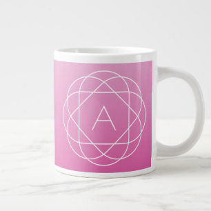 Grande Tasse Monogramme géométrique en forme de fleur Ombre d