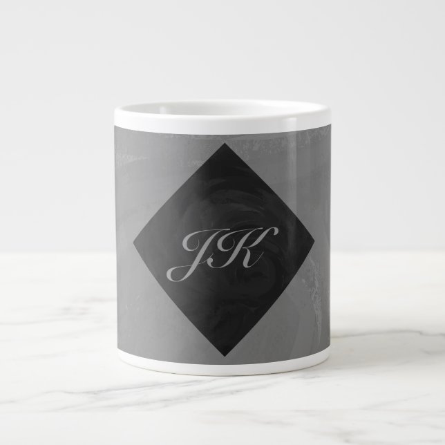 Grande Tasse Monogramme gris ardoise (Devant)
