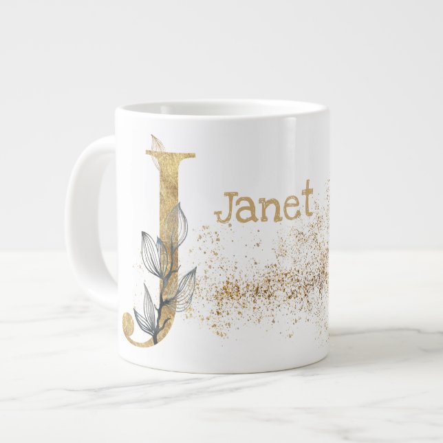 Grande Tasse Monogramme "J" Jumbo Soupe crème glacée (Devant gauche)