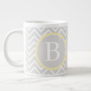 Grande Tasse Monogramme jaune Chevron