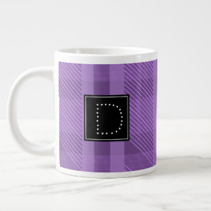 Grande Tasse Monogramme Motif à bandes violettes