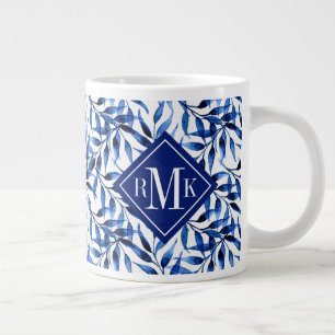 Grande Tasse Monogramme  Motif d'encre d'aquarelle peinte à la 