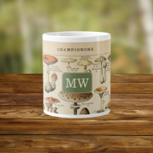 Monogramme personnalisé de champignons vintages
