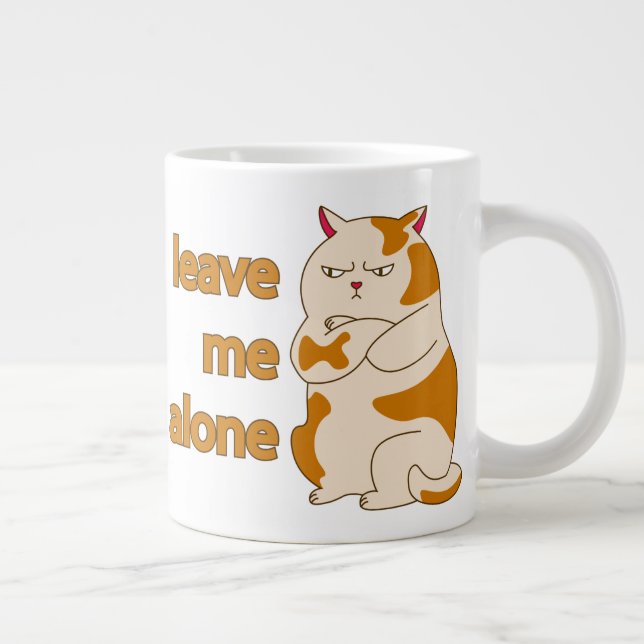 Grande Tasse Moody Grosse cat me laisse tranquille (Droite)
