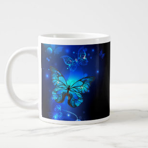 Grande Tasse Morpho Butterfly in the Dark Background