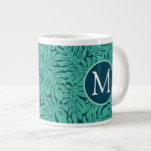 Grande Tasse Motif à feuilles tropicales de Monstera  Monogramm