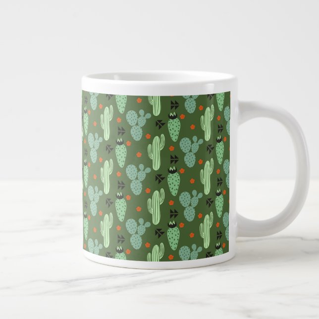 Grande Tasse Motif Abstrait du désert de Hipster Cactus (Droite)