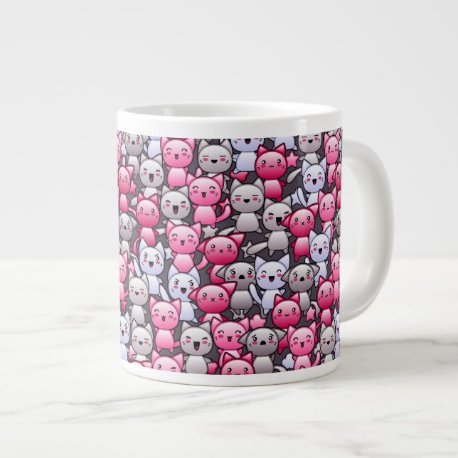 Grande Tasse motif avec les chats mignons 2 de griffonnage de (Devant droit)