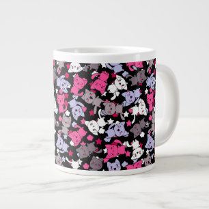 Grande Tasse motif avec les chats mignons 3 de griffonnage de