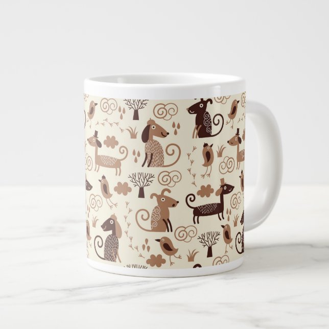 Grande Tasse motif avec les chiens mignons (Devant droit)