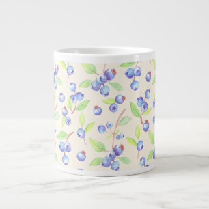 Grande Tasse Motif botanique de myrtille à l'aquarelle mignon