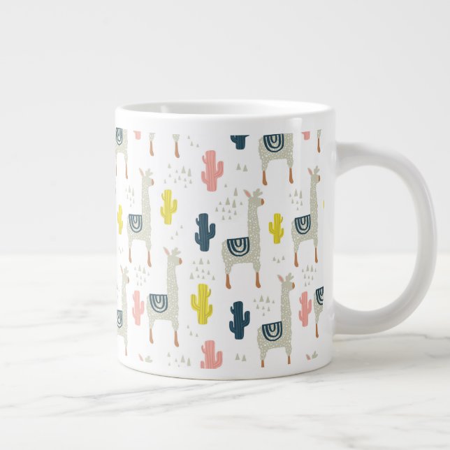 Grande Tasse Motif Cactus & Llamas (Droite)