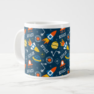 Grande Tasse Motif d'aventures spatiales colorées