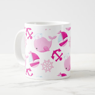 Grande Tasse Motif De Baleines, Beaux Baleines, Baleines Roses