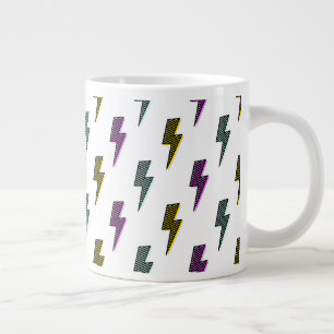 Grande Tasse Motif de boulon de foudre Neon vintage