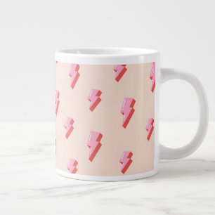 Grande Tasse Motif de boulon de foudre rose