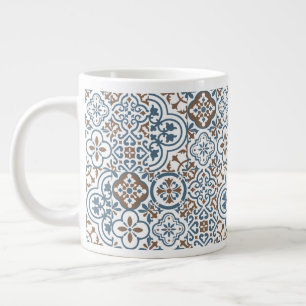 Grande Tasse Motif de carreaux marocains méditerranéens