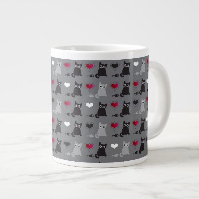 Grande Tasse motif de chaton et de souris (Devant droit)