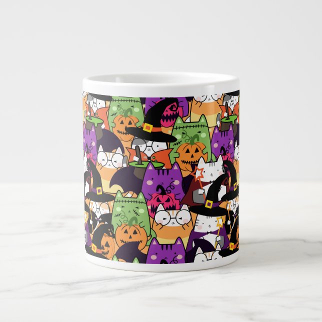 Grande Tasse Motif de chats Halloween Kawaii (Devant)