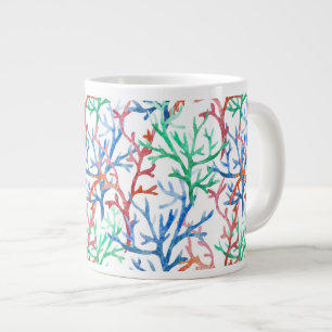 Grande Tasse Motif de corail aquarelle