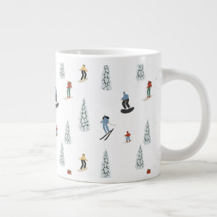 Grande Tasse Motif de descente d'hiver