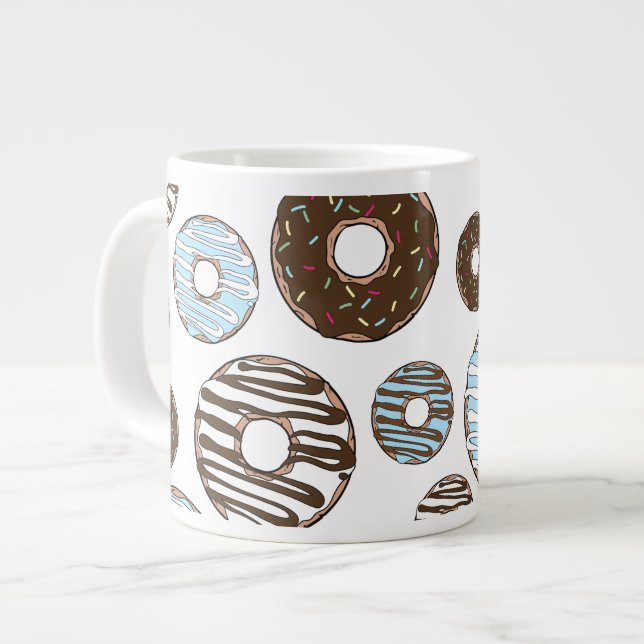 Grande Tasse Motif De Donuts, Donuts Bleus, Donuts Brown (Devant gauche)