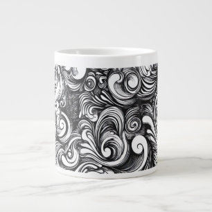 Grande Tasse Motif De Flèche Noir Et Blanc