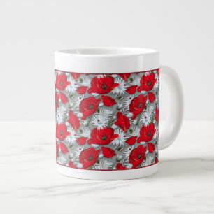 Grande Tasse Motif de fleurs rouge magnifique d'été de pavots