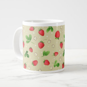 Grande Tasse motif de fraises d'aquarelle