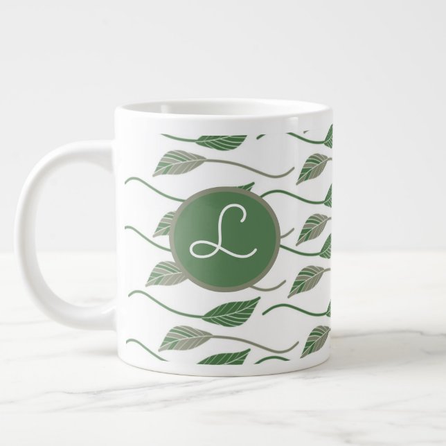 Grande Tasse Motif de la feuille botanique (Gauche)