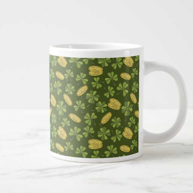 Grande Tasse Motif de la feuille et de la pièce d'or (Droite)