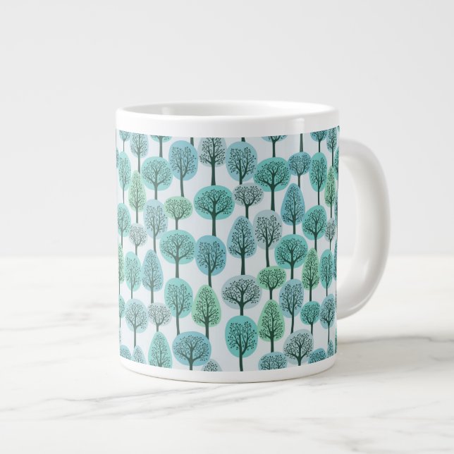 Grande Tasse Motif de la forêt d'hiver (Devant droit)