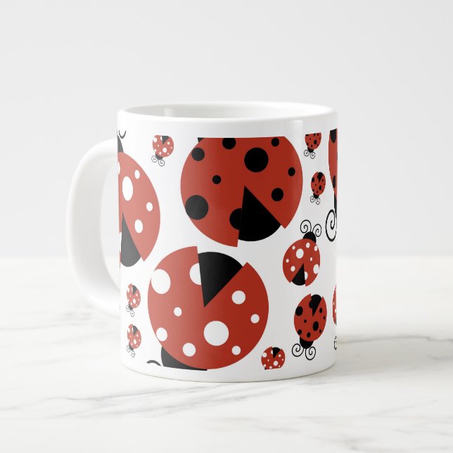 Grande Tasse Motif De Ladybugs, Mignons Ladybugs, Red Ladybugs (Devant gauche)