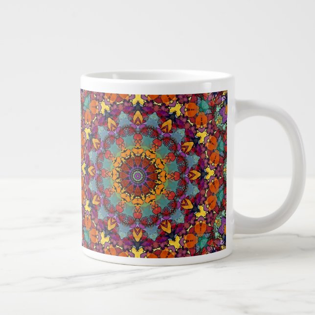 Grande Tasse Motif de mandala de kaléidoscope fractal-64351 (Droite)