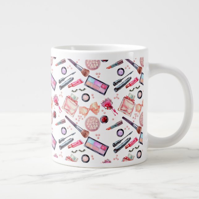 Grande Tasse Motif de maquillage aquarelle (Droite)
