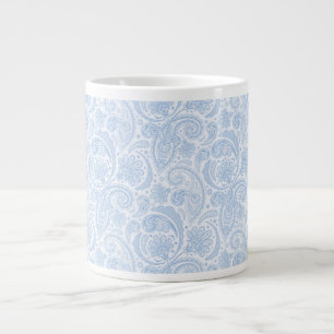 Grande Tasse motif de paisley bleu blanc